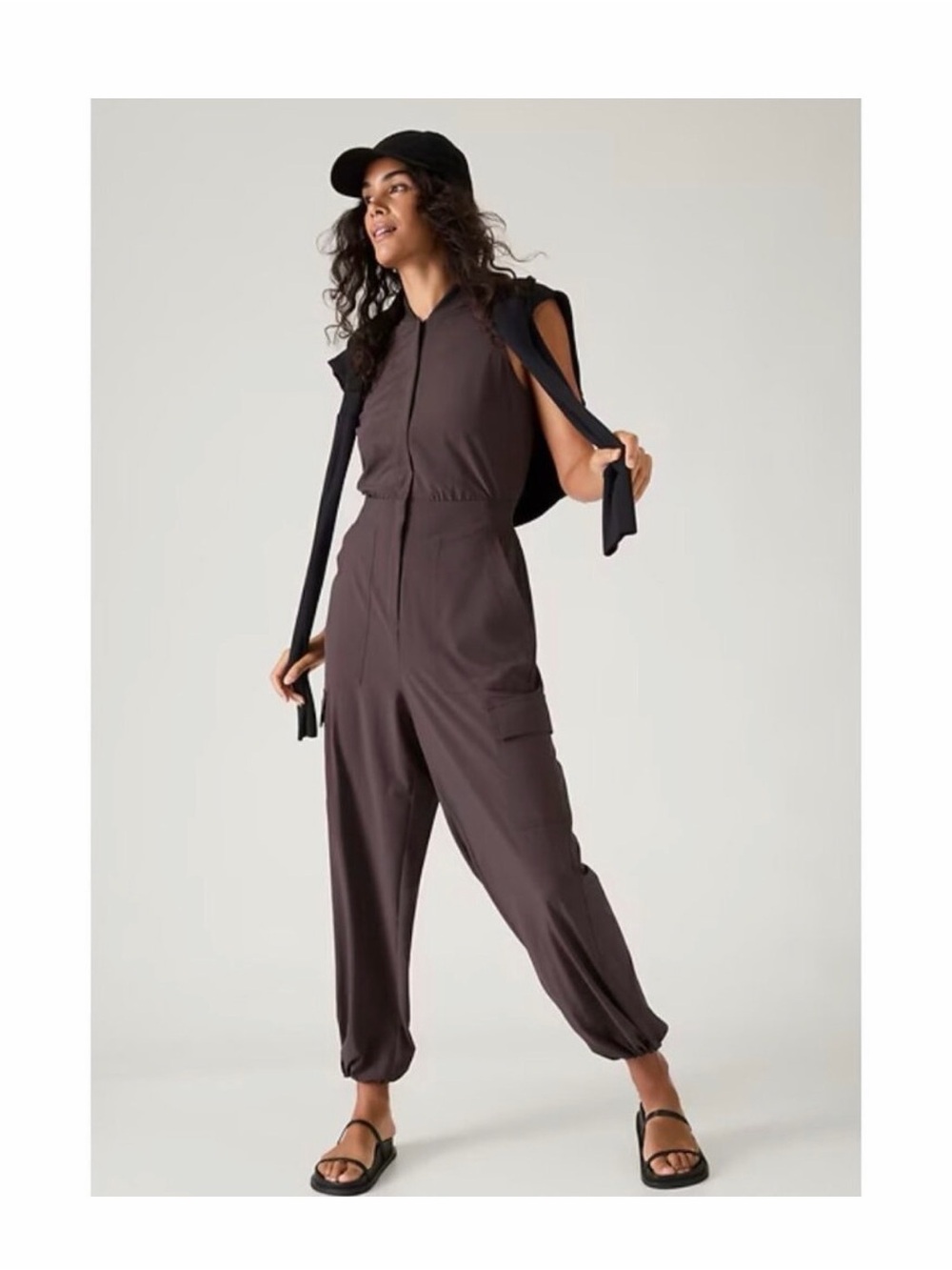Athleta Brooklyn Sleeveless Zip-Front Women's Jumpsuit in Espresso
